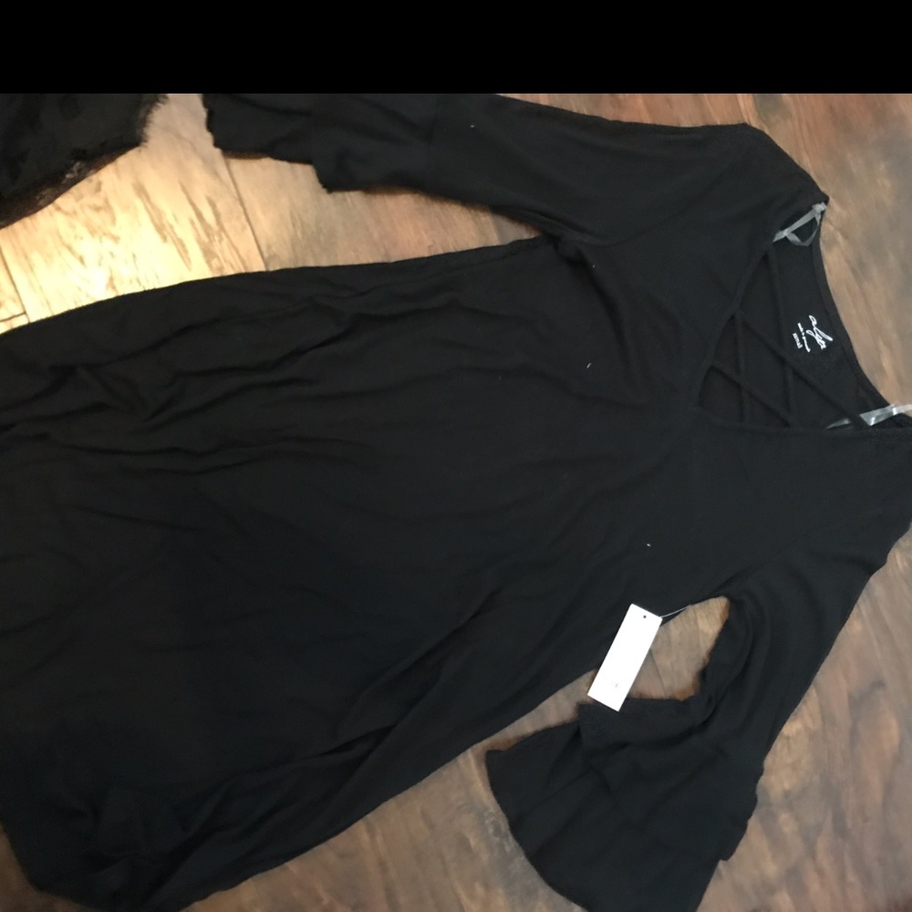 NWT francesca black ruffle lattice ruffle dress Xs